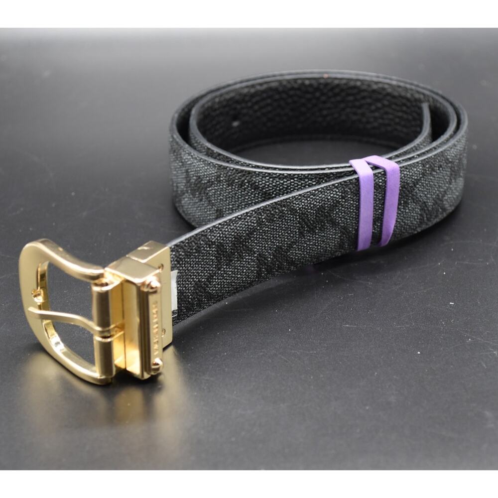 Michael Kors Women's MK Reversible Gold Finish Buckle Belt (28"-34" Waist)
